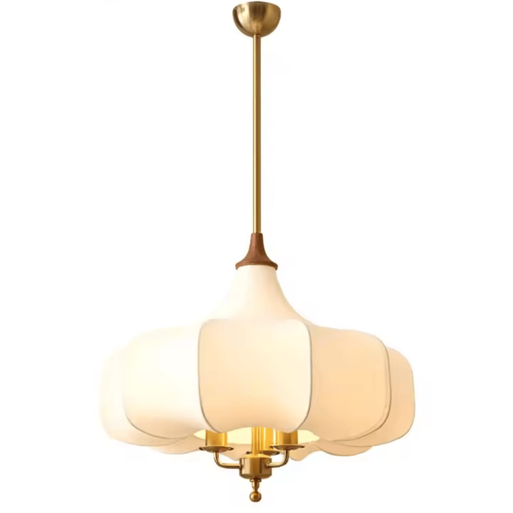 French Vintage Fabric Pendant Light, E27 LED Decorative Hanging Lamp for Living Room and Bedroom (50cm/60cm)