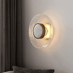 Italian Minimalist Cracked Glass Wall Lamp, LED Modern Sconce Light Fixture for Living Room and Bedroom (22cm/35cm)