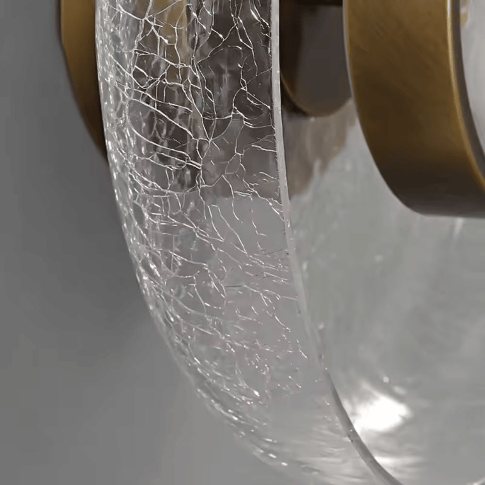 Italian Minimalist Cracked Glass Wall Lamp, LED Modern Sconce Light Fixture for Living Room and Bedroom (22cm/35cm)