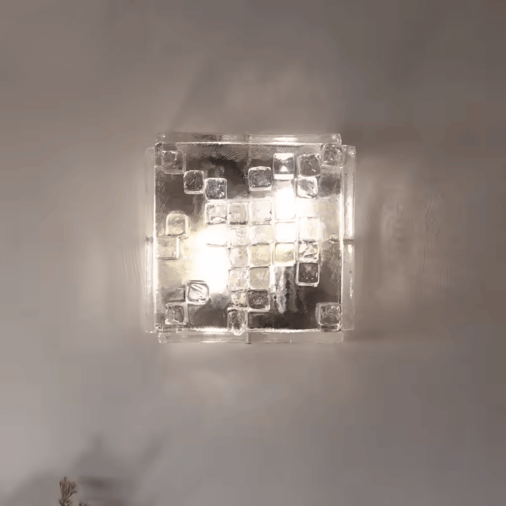 Medieval Glacier Glass Wall Lamp, E27 Retro Art Mosaic Sconce Light Fixture for Living Room and Bedroom