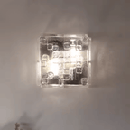 Medieval Glacier Glass Wall Lamp, E27 Retro Art Mosaic Sconce Light Fixture for Living Room and Bedroom