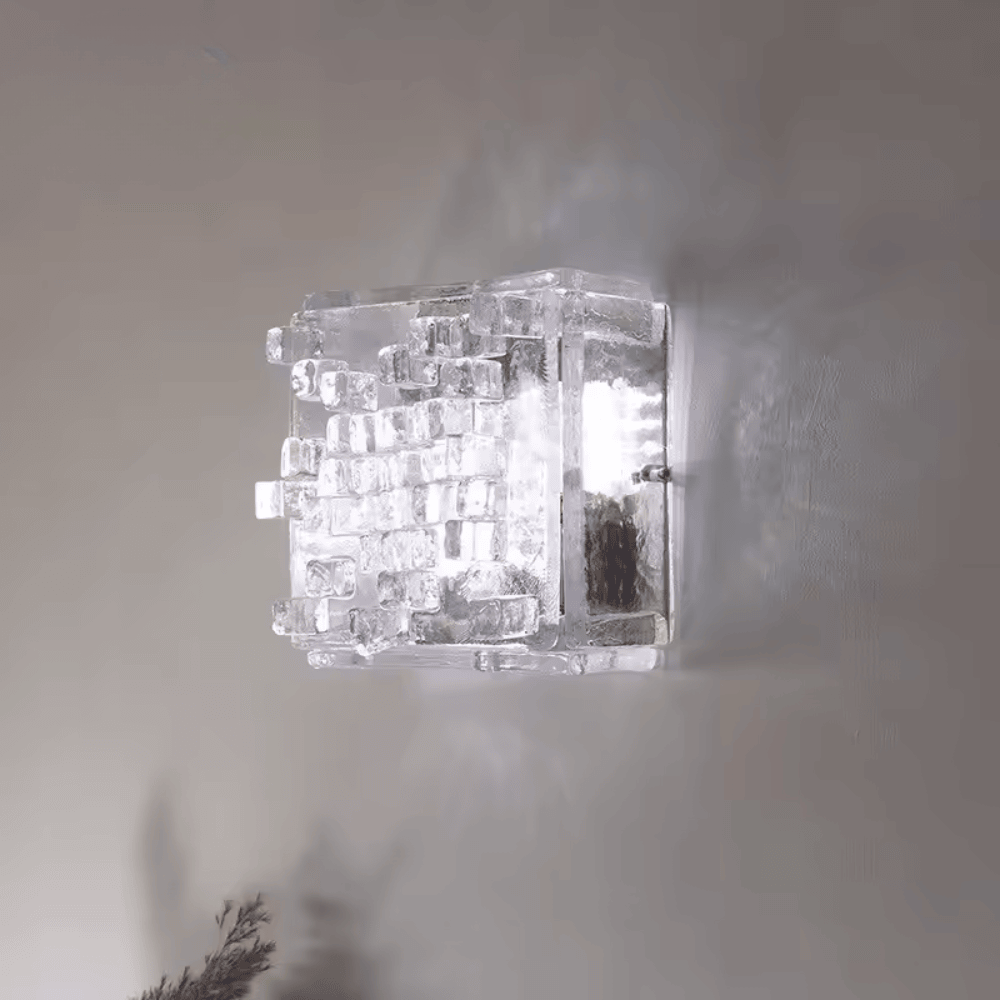 Medieval Glacier Glass Wall Lamp, E27 Retro Art Mosaic Sconce Light Fixture for Living Room and Bedroom
