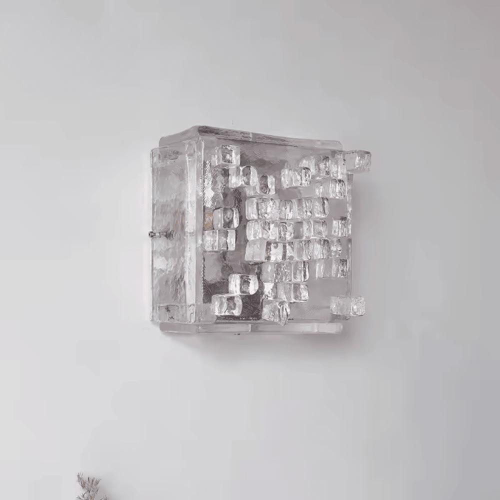 Medieval Glacier Glass Wall Lamp, E27 Retro Art Mosaic Sconce Light Fixture for Living Room and Bedroom