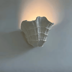 French Shell Gypsum Wall Lamp, E27 Wabi-Sabi Art Decorative Sconce Fixture for Bedroom and Living Room
