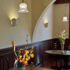 French Shell Gypsum Wall Lamp, E27 Wabi-Sabi Art Decorative Sconce Fixture for Bedroom and Living Room