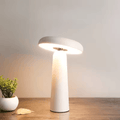 Danish Mushroom Bud Cordless Table Lamp, Touch Dimmable LED Atmosphere Desk Light for Bedroom and Bedside