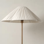 French Medieval Floor Lamp, Classical Pleated Fabric Shade Standing Light for Living Room and Study