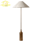 French Medieval Floor Lamp, Classical Pleated Fabric Shade Standing Light for Living Room and Study