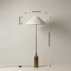 French Medieval Floor Lamp, Classical Pleated Fabric Shade Standing Light for Living Room and Study