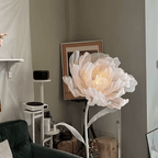 Modern Art Flower Floor Lamp – Hand-Knitted Fabric Standing Light for Living Room & Bedroom