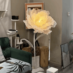 Modern Art Flower Floor Lamp – Hand-Knitted Fabric Standing Light for Living Room & Bedroom