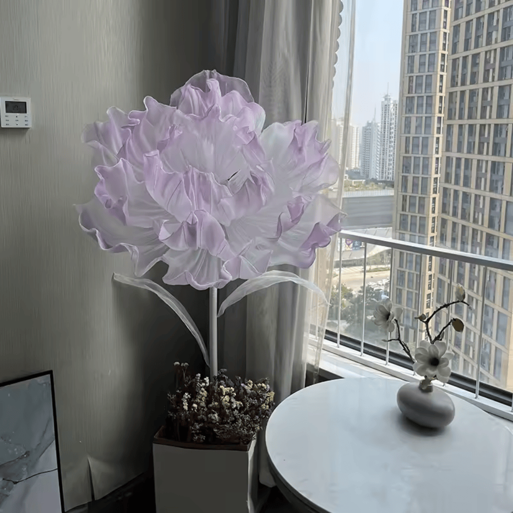 Modern Art Flower Floor Lamp – Hand-Knitted Fabric Standing Light for Living Room & Bedroom