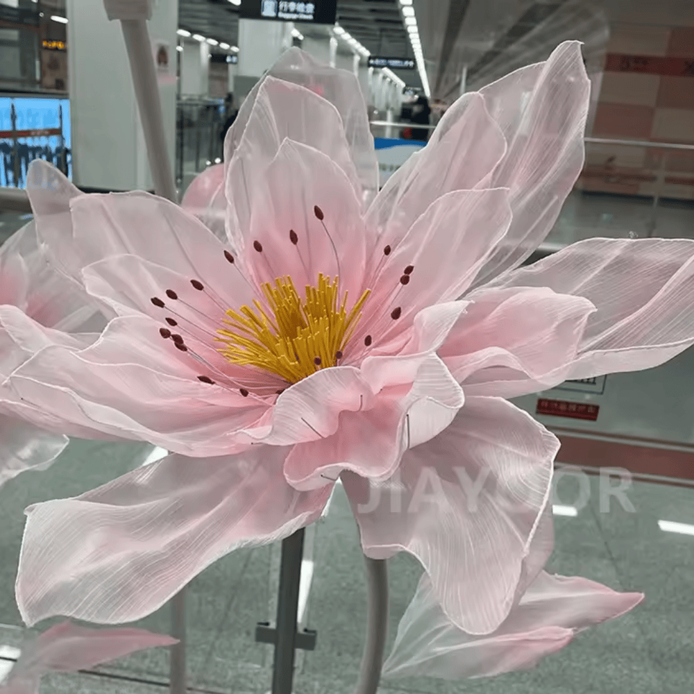 Modern Art Flower Floor Lamp – Hand-Knitted Fabric Standing Light for Living Room & Bedroom