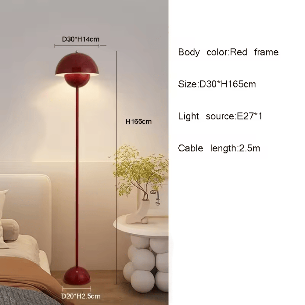 Danish Bud Floor Lamp – Modern E27 Metal Standing Light for Living Room & Foyer