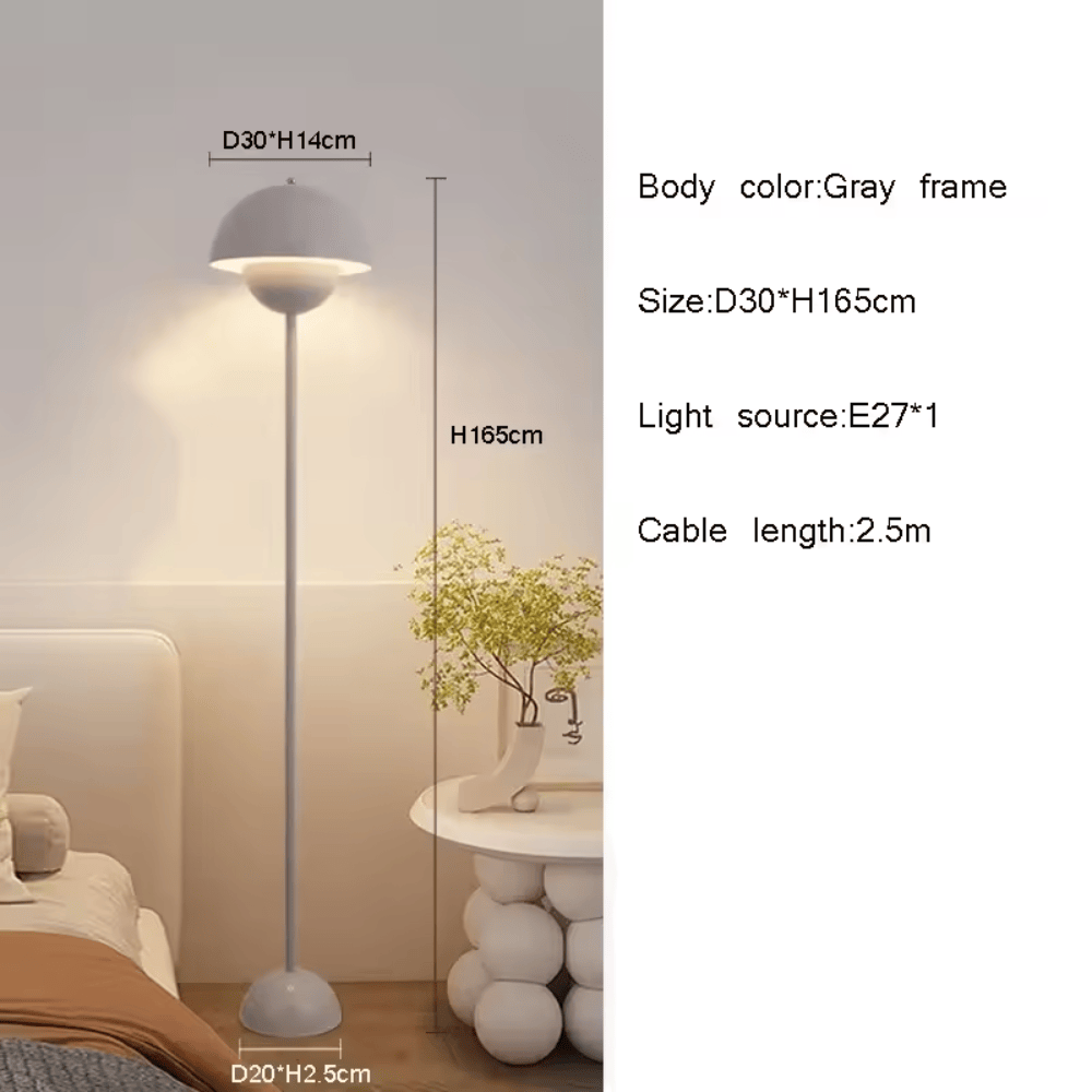 Danish Bud Floor Lamp – Modern E27 Metal Standing Light for Living Room & Foyer