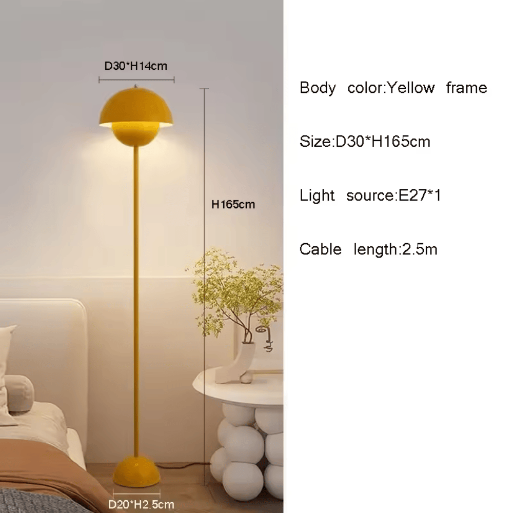 Danish Bud Floor Lamp – Modern E27 Metal Standing Light for Living Room & Foyer