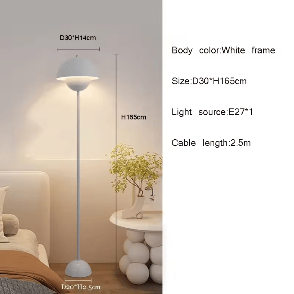 Danish Bud Floor Lamp – Modern E27 Metal Standing Light for Living Room & Foyer