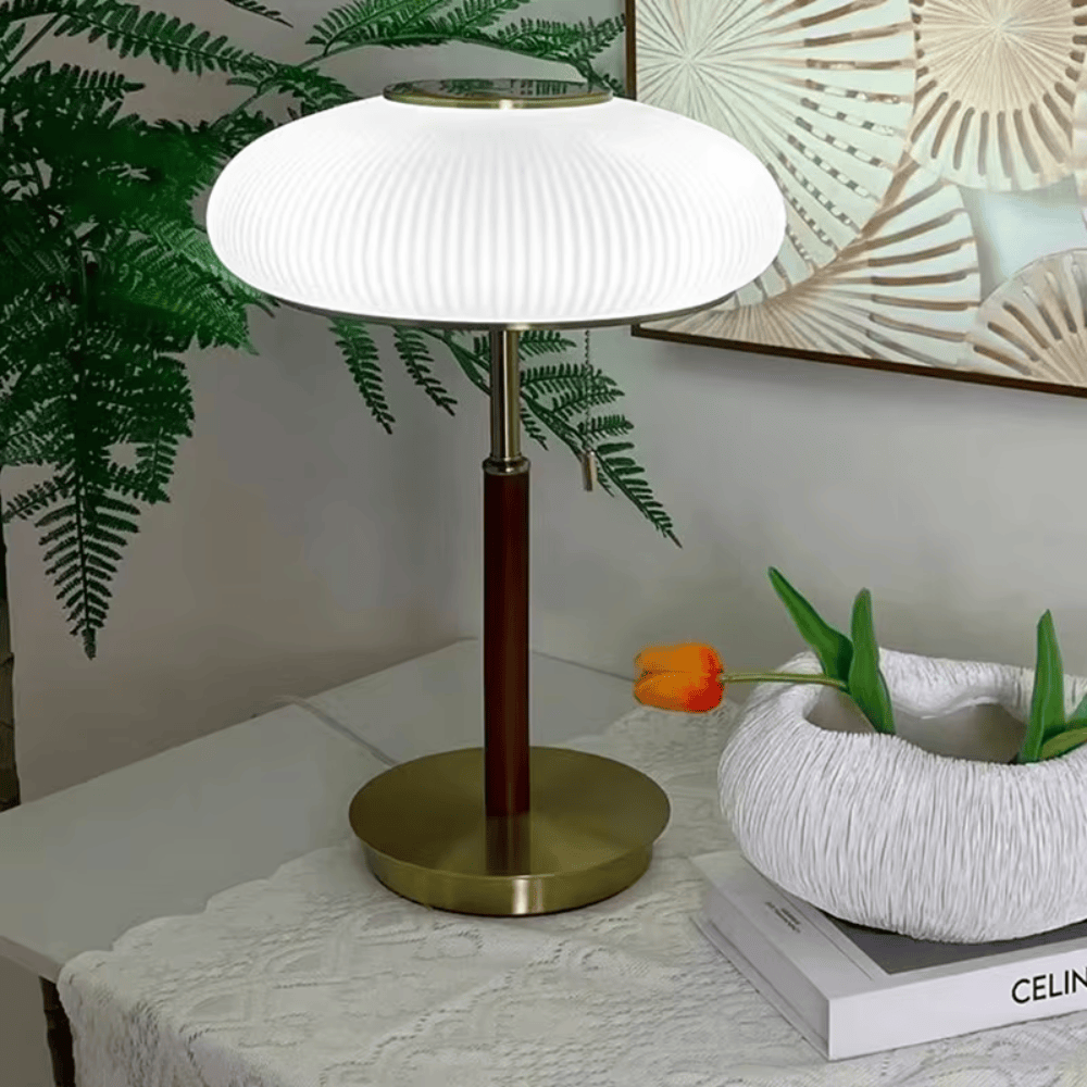 Nordic Vintage Table Lamp – Modern White Glass Desk & Bedside Light