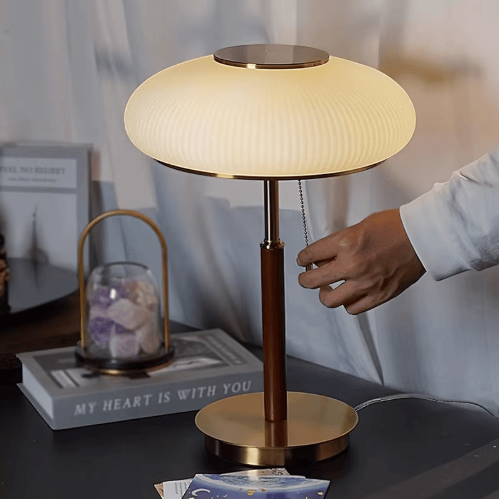 Nordic Vintage Table Lamp – Modern White Glass Desk & Bedside Light