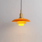 Danish Designer Dish Glass Pendant Light – Three-Layer Art Deco Hanging Fixture for Bedrooms & Hotels