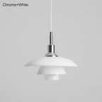 Danish Designer Dish Glass Pendant Light – Three-Layer Art Deco Hanging Fixture for Bedrooms & Hotels